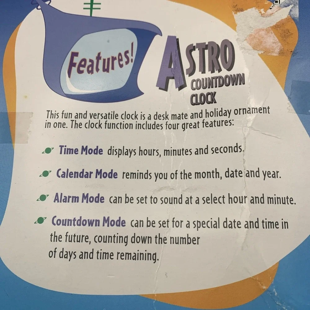 The Jetson's Astro Radioshack Countdown Clock‎ Ornament Vintage 1999